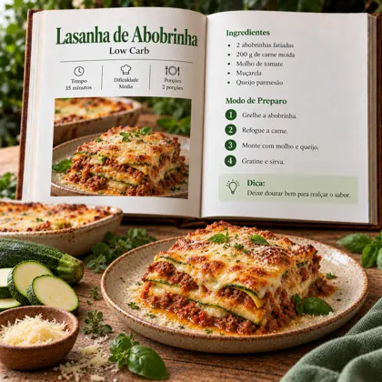 Página do e-book: Lasanha de abobrinha