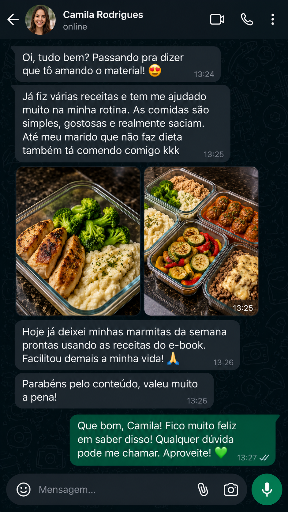 Depoimento 2 sobre as receitas e a rotina alimentar